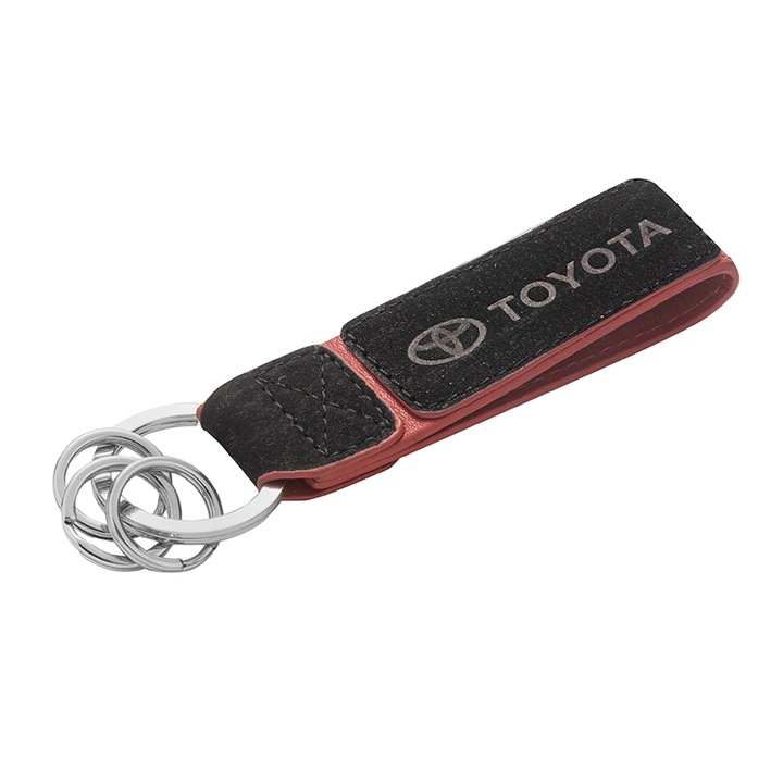 Ключодържател Silver Flame, Лого Toyota, Велур, Червено и черно