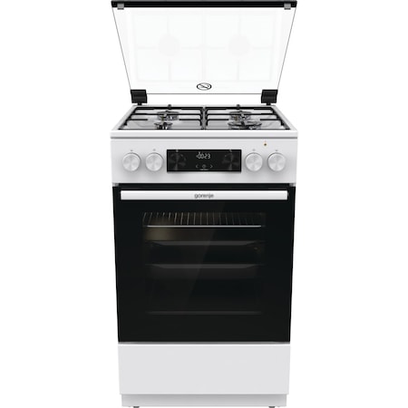 Aragaz combinat, Gorenje GK5C41WJ, 62L, 4 arzatoare pe gaz, Clasa energetica A, Alb