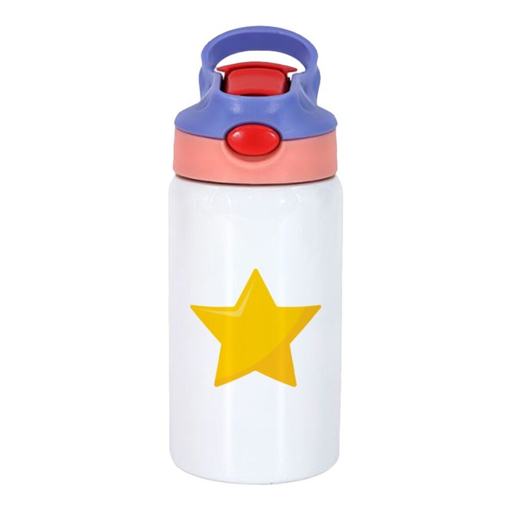 Termos cu pai pentru copii, Star, Inox, 350 ml, Roz/Mov