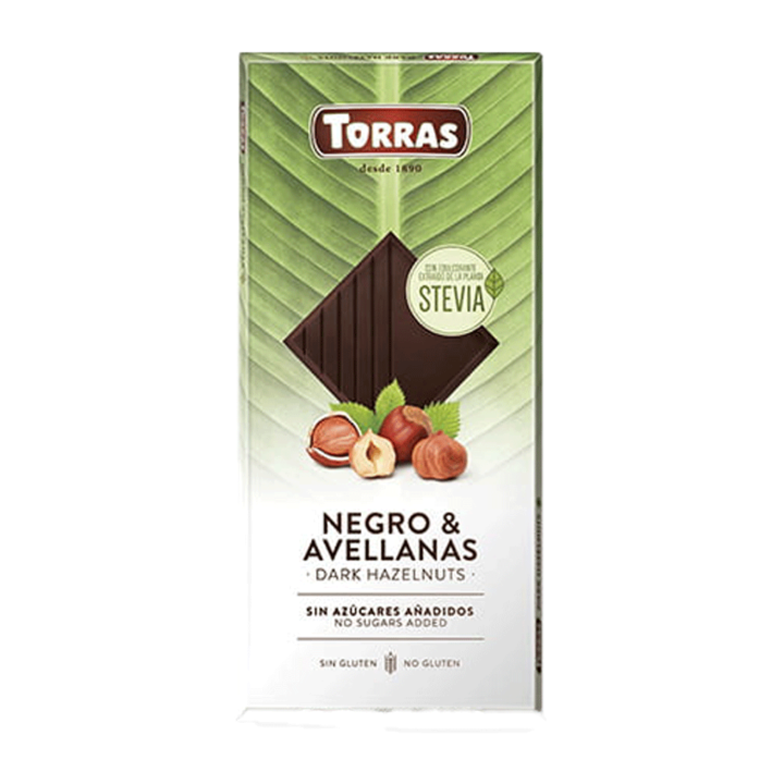 Ciocolata neagra fara gluten cu alune 125gr Torras