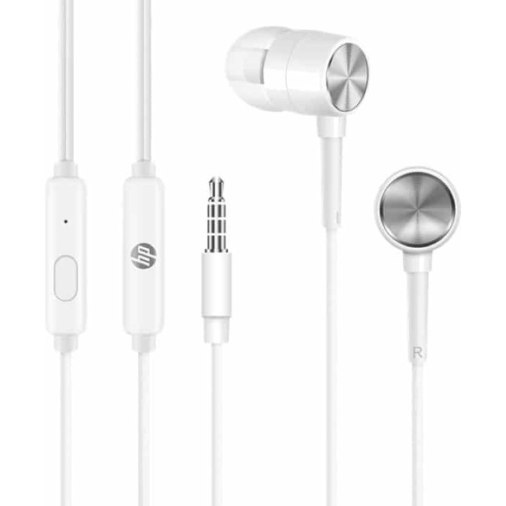 Casti In-Ear DHH-1111, HP, Mufa 3,5 mm, Control Volum, Microfon, Alb
