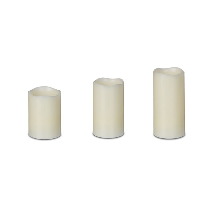 Комплект от 3 истински восъчни LED свещи, различни размери, Relaxdays