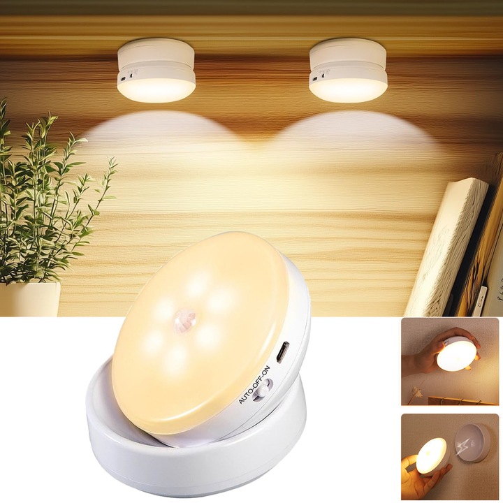 Lampa Led cu senzor de miscare si lumina pentru holuri, scari, camera copilului