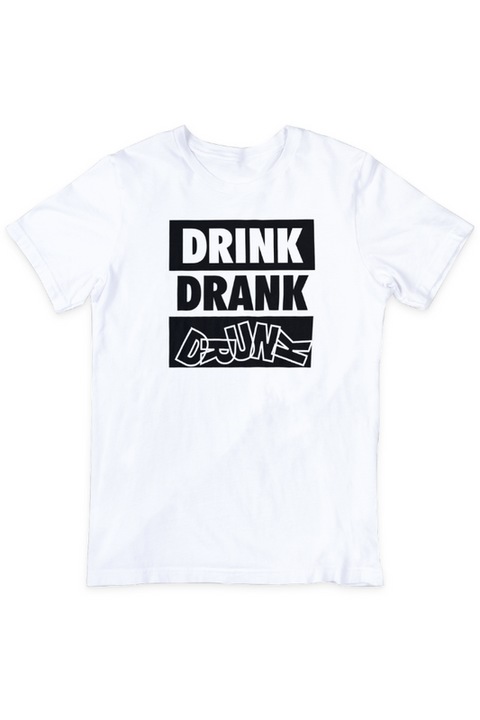 Tricou unisex, Drink Drank Drunk, Alb