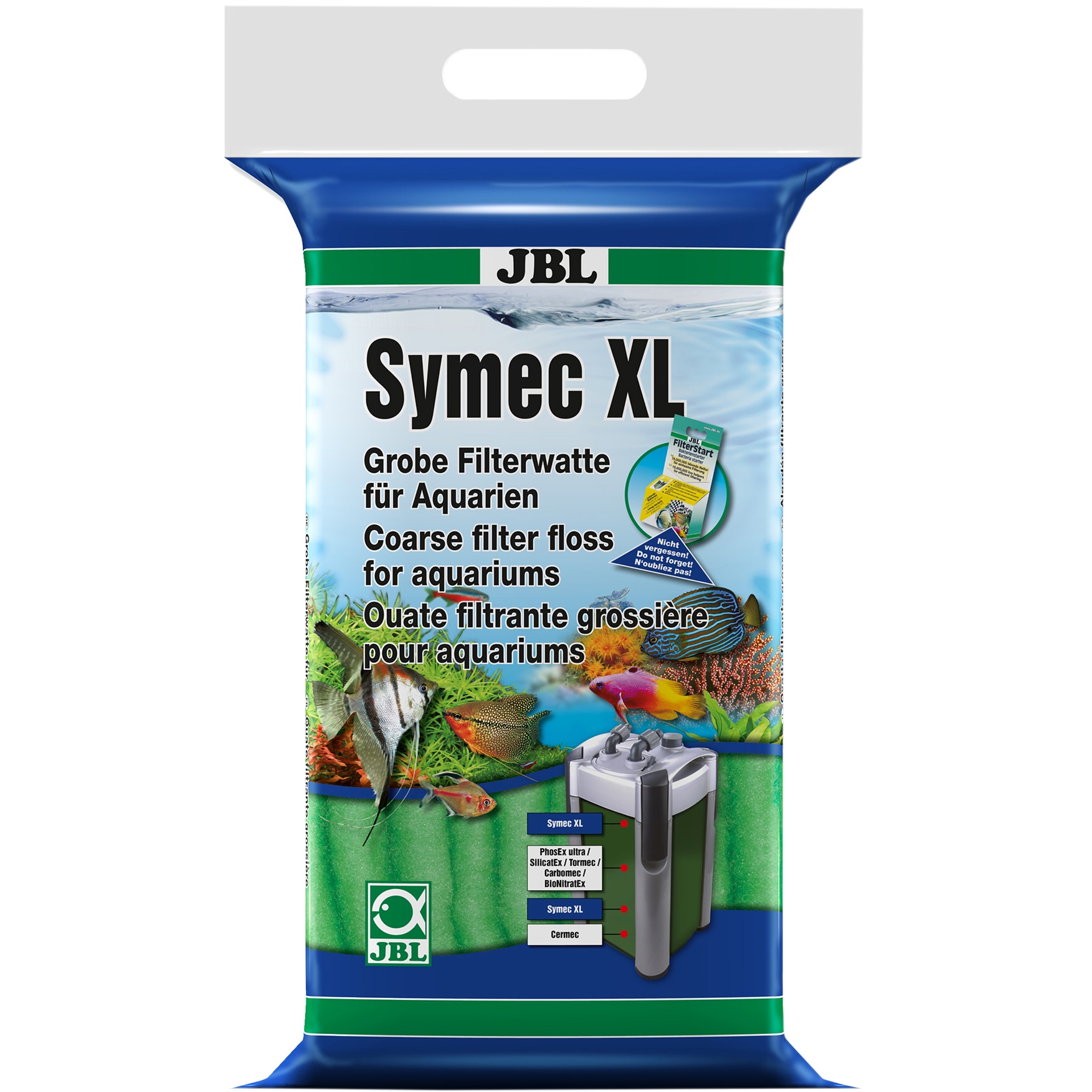 Material filtrant verde JBL Symec XL Filterwatte, 250 g