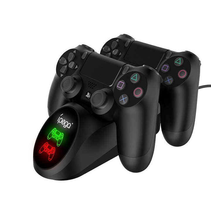 iPega PG-9180 dupla dokkolóállomás, PS4 kontrollerhez, fekete