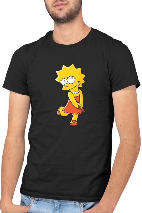 Tricou barbati The Simpsons Maggie Lisa Daugher Mom Dress, negru, marime XL
