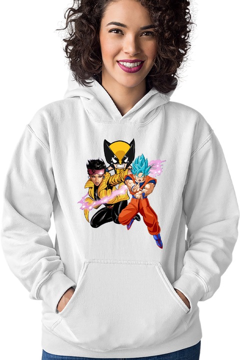 Hanorac dama X-men Goku Strong Men Avangers Marvel Anime, Alb