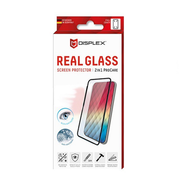 DISPLEX képernyővédő üveg (3D full cover, íves, tok barát, karcálló, 10H) FEKETE [Samsung Galaxy S22 Plus 5G (SM-S906)] (01576)