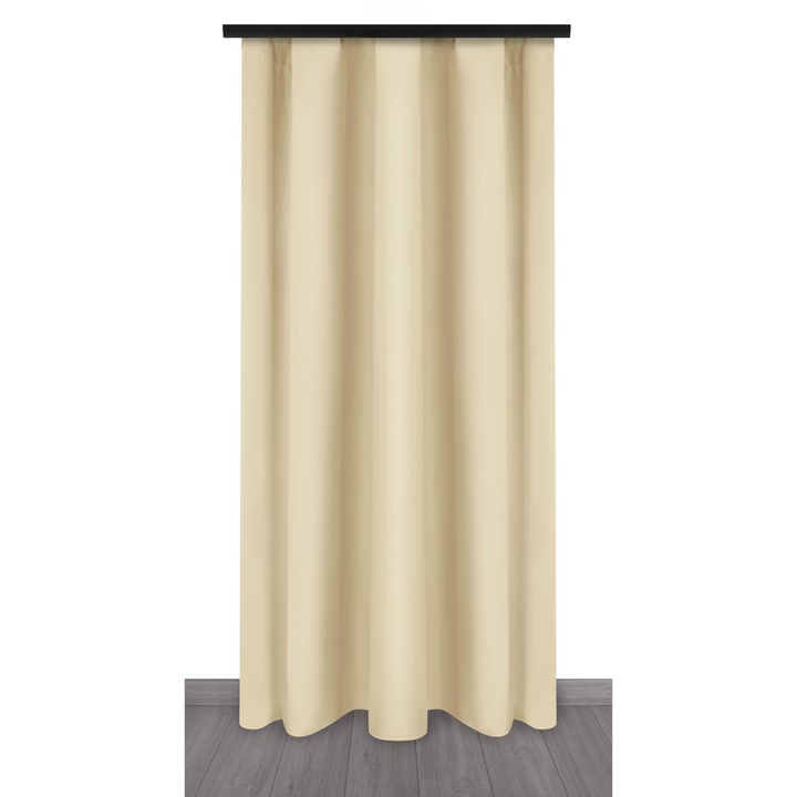 Перде, Voppi, Полиестер, 140x250 см, Кукички, Изтънчено екрю