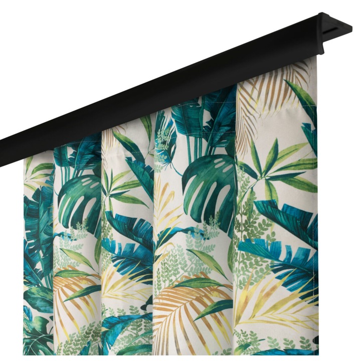 Завеса, Voppi, полиестер, 140x260 см, кукички, модел джунгла, многоцветен