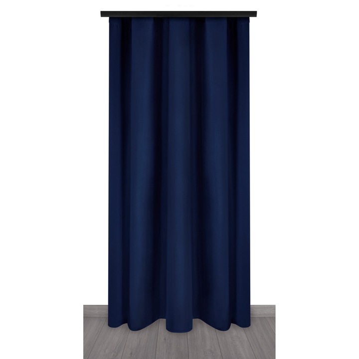 Függöny, Voppi, Poliészter, 140x240 cm, Akasztók, Sötétkék