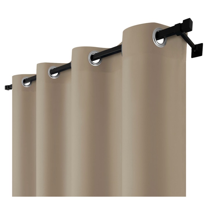 Perdea, Voppi, Poliester, 140x280 cm, Prindere Inel, Bej cafea