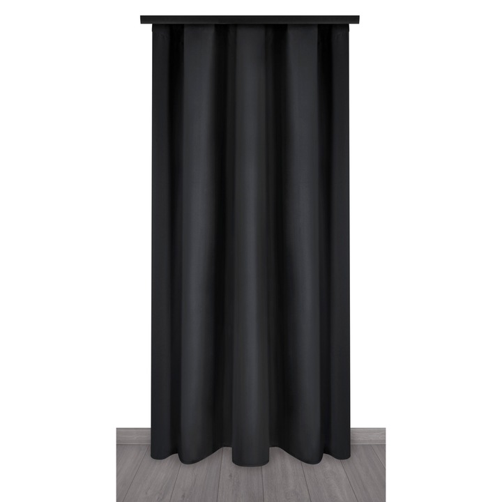 Függöny, Voppi, poliészter, 140x240 cm, kampók, klasszikus grafit