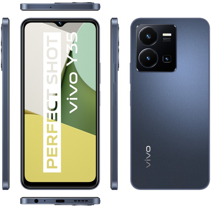 Telefon mobil Vivo Y35, Dual Sim, 256GB, 4G, Starlit Blue