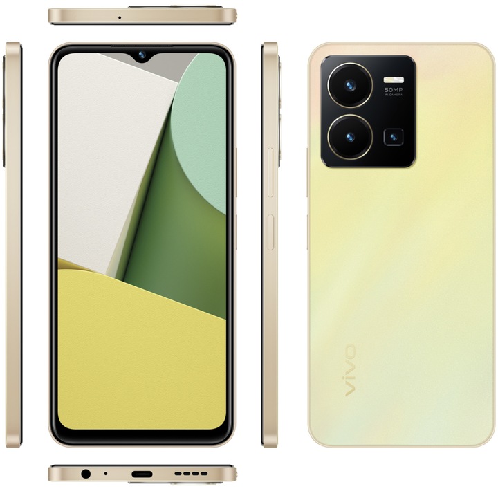 Смартфон Vivo Y35, 256GB, 8GB RAM, 4G, Dawn Gold
