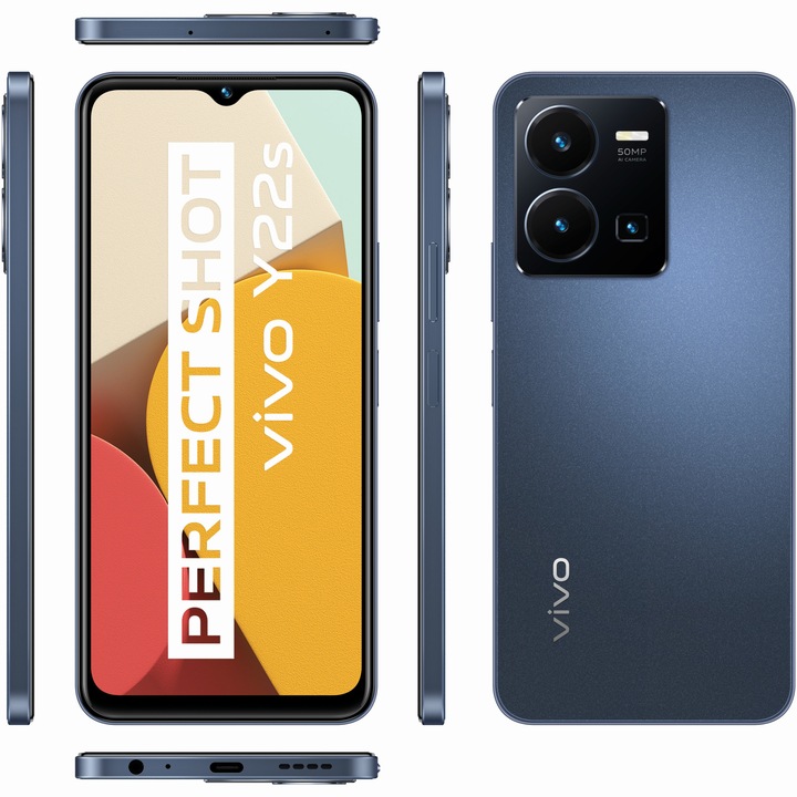 Смартфон Vivo Y22s, Dual Sim, 128GB, 4G, Starlit Blue