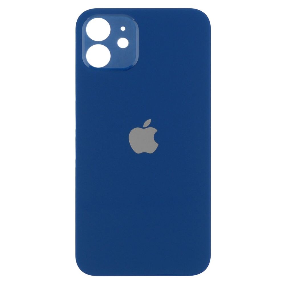 Sticla spate carcasa compatibil cu iPhone 12, Blue, Big hole - eMAG.ro