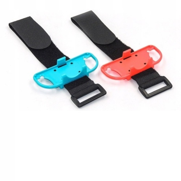 Curea de mana pentru Nintendo Switch joy-con, pentru dans, negru si albastru/rosu
