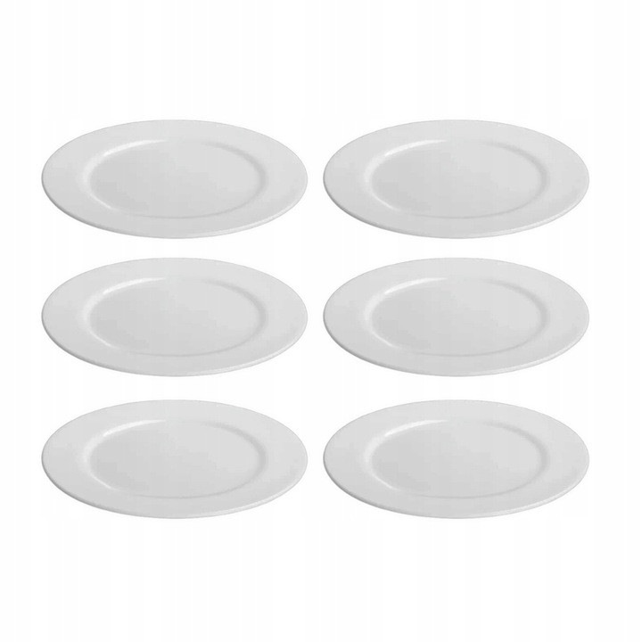 Set 6x Farfurie desert, portelan, rotund, Alb, 15 cm, WILMAX