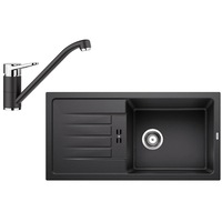 Pachet chiuveta bucatarie Blanco + Baterie, silgranit, 860x435x180 mm, Mat, Negru