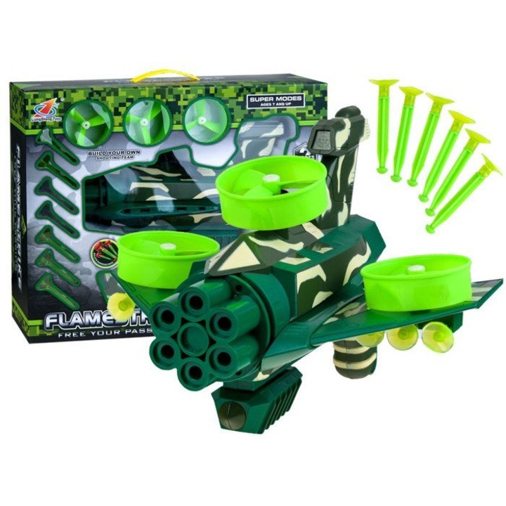 Blaster launcher + 7 патрона + 3 колела, Jokomisiada, Green