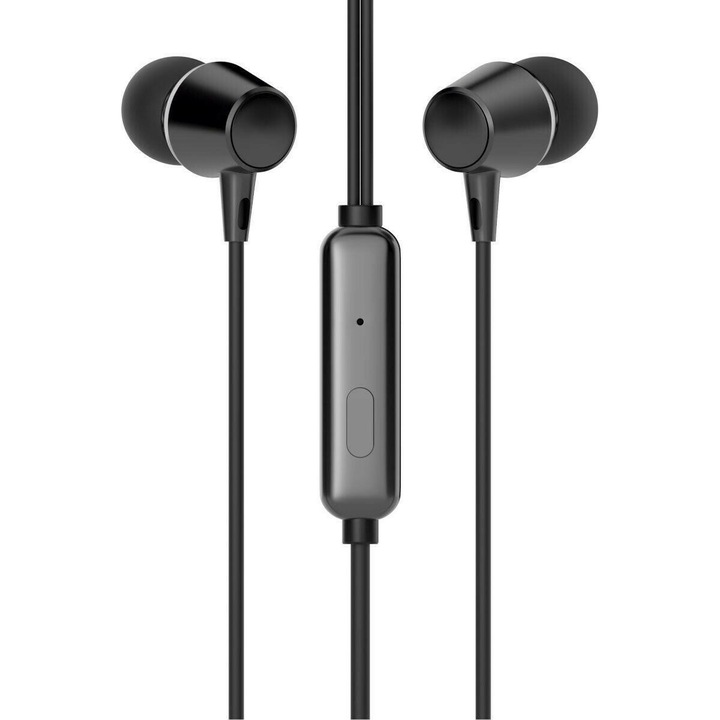 Fülbe helyezhető fejhallgató DHE-7000, HP, 3,5 mm-es jack, mikrofon, hangerőszabályzó, fekete