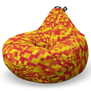 Fotoliu Updeco Puf Bean Bag tip Para XL, impermeabil, indoor/outdoor, sac interior, cu maner, 100 x 85 x 65 cm, Minecraft Foc