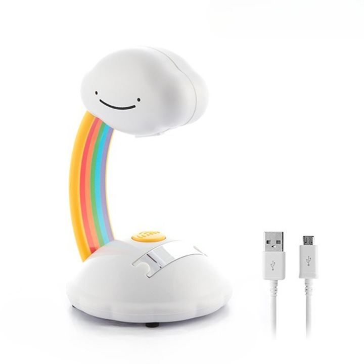 Lampa cu proiector curcubeu si autocolante OM Market, Cu LED, Multicolor