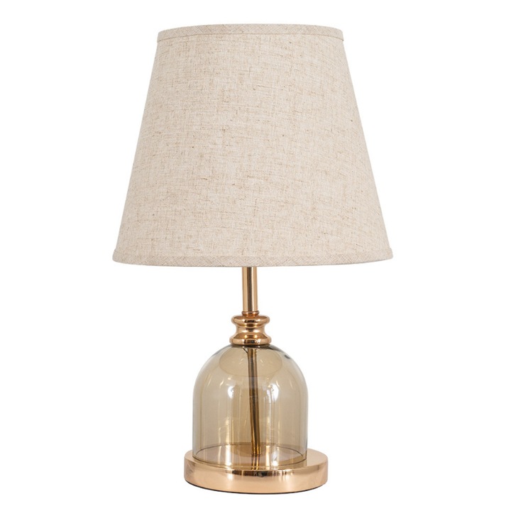 Veioza ARlight, E27, 38 x 48 cm, Sticla, Bej, Auriu