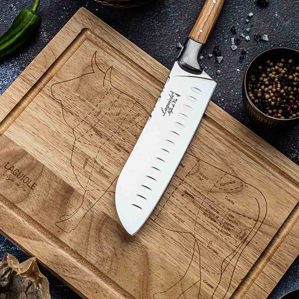 Комплект нож Santoku и дъска за рязане Style de Vie Laguiole Luxury