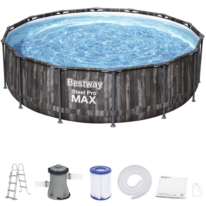 Piscina cu cadru, Bestway, 427 x 107 cm, 13030 l, Negru