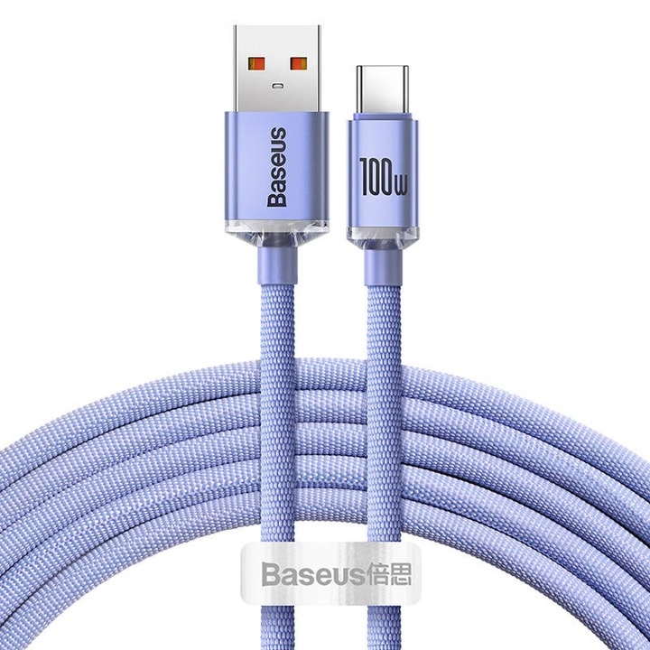 Cablu USB, Baseus, tip Lightning, 5 A, 1.2 m, Mov
