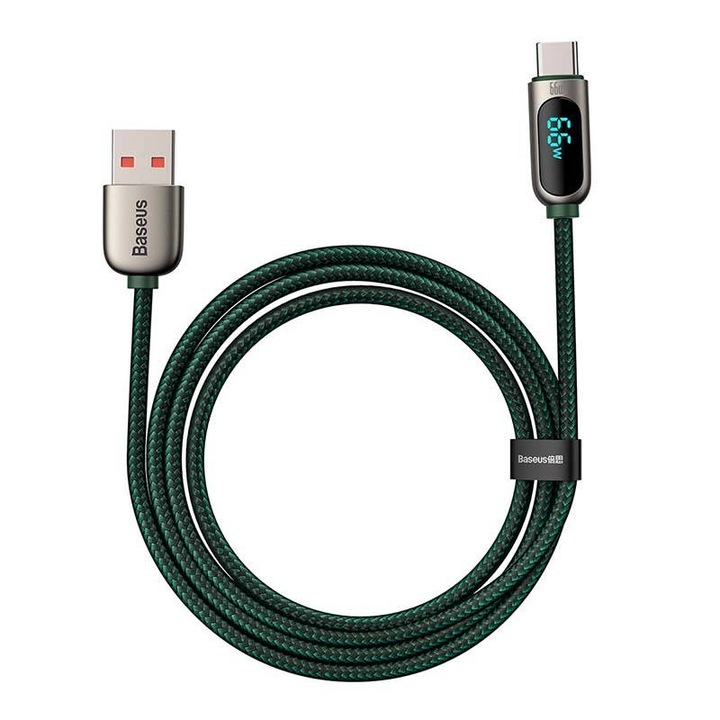 Baseus kijelzőkábel USB Type-C-hez, 66W, 1m, Zöld