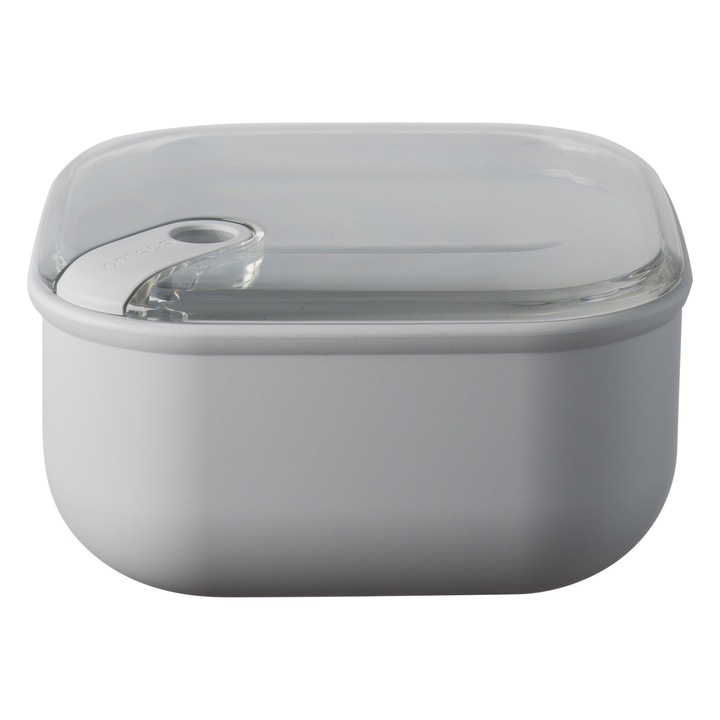 Cutie alimentara patrata mare Pull Box 19,5x19,5x10,5 cm.1 lt gri