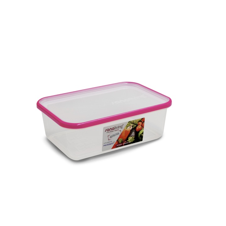 Cutie de Conservare alimente Sanaliving 24x16,5x8 cm. 2L capac fucsia