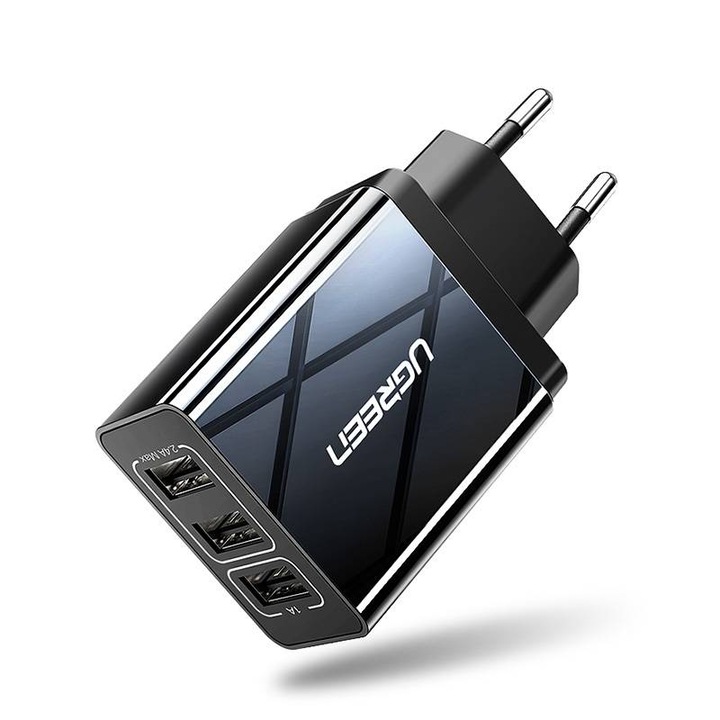 Adaptor Ugreen ED013, 3x USB 2.4 A, negru