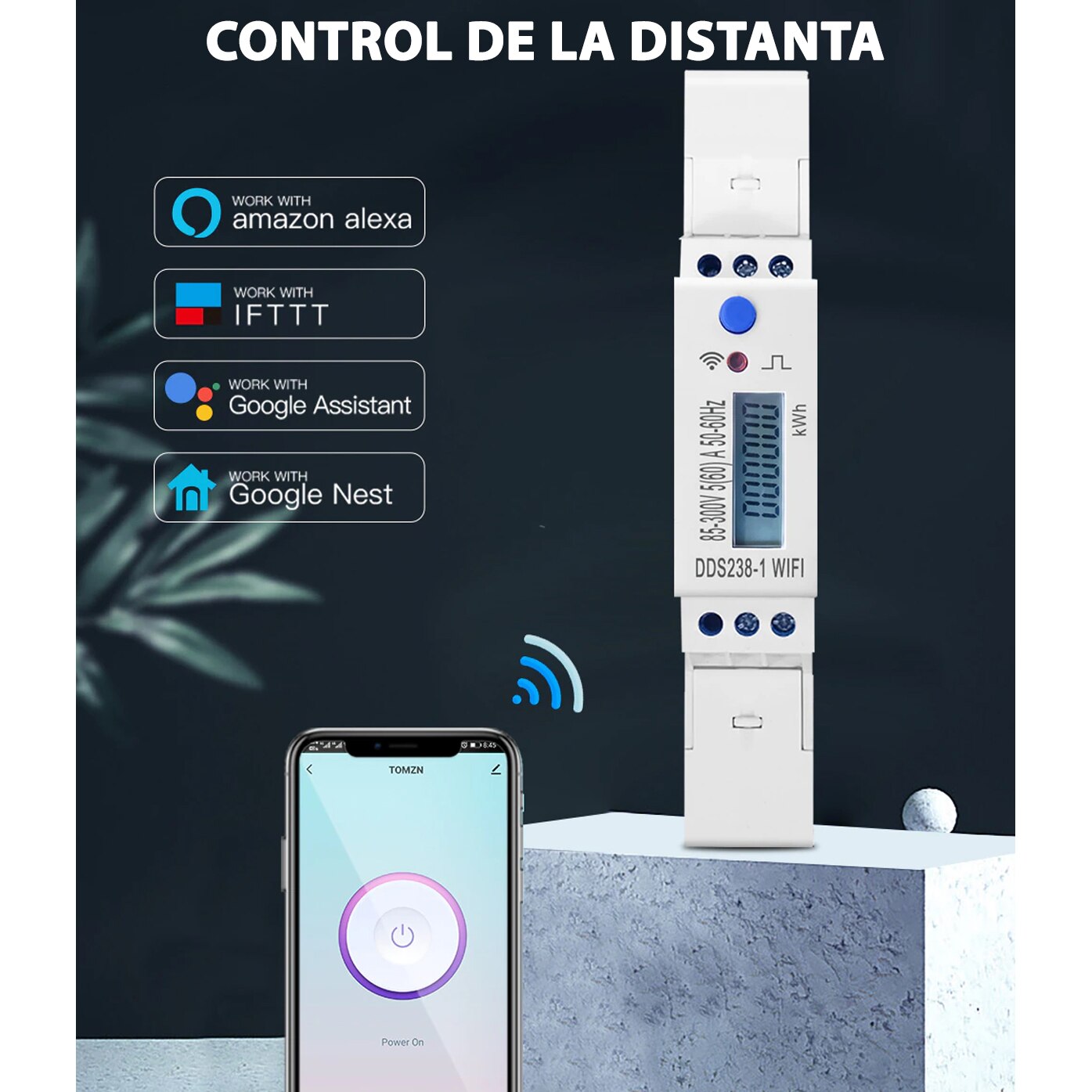 Смарт измервателен уред TOMZN DDS238-1WIFI, Wi-Fi, 60A, 1P 18mm ...