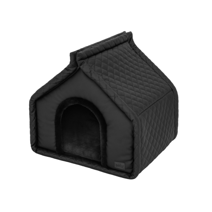 Къща за домашни любимци, "ДИАМАНТ", черна, Hobbydog - 60x50x52
