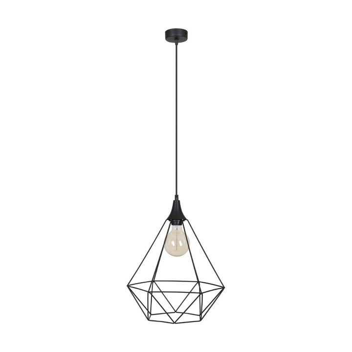 Plafoniera suspendata, Light Home, Fusion, reglabile, Lungime 100 cm, Latime 35 cm, Abajur 35 cm, E27, 1 punct de lumina, metal, Negru
