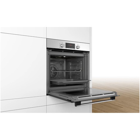 Cuptor incorporabil Bosch HBA173BS1, Electric, Multifunctional, 71 l, Autocuratare pirolitica, AutoPilot10, Afisaj digital, Clasa A, Inox