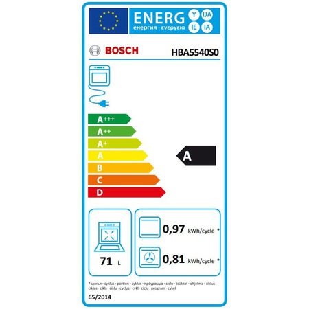Cuptor incorporabil Bosch HBA5540S0, Electric, Multifunctional, 71 l, EcoClean Direct, Clasa A, Inox