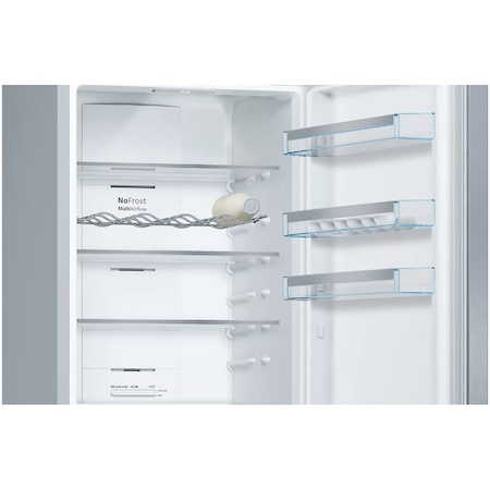 Combina frigorifica Bosch KGN397LEQ, 368 l, NoFrost, Clasa E, H 203 cm, Inox AntiAmprenta