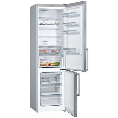 Хладилник с фризер Bosch KGN397LEQ, 368 л, NoFrost, Клас E, H 203 см, Inox против пръстови отпечатъци