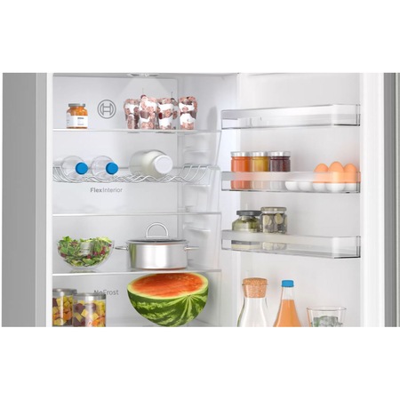 Combina frigorifica Bosch KGN39VIBT, 363 l, NoFrost, PerfecFit Clasa B, H 203 cm, Inox AntiAmprenta
