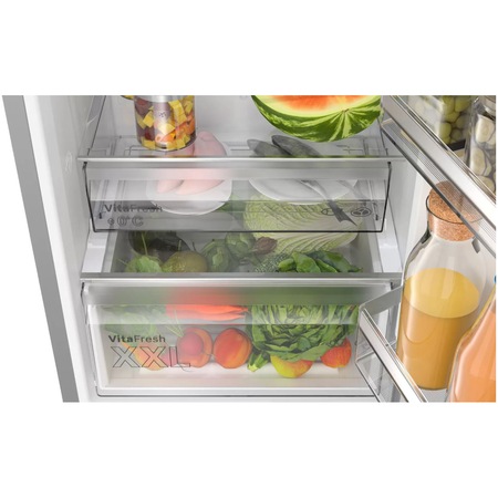 Combina frigorifica Bosch KGN39VIBT, 363 l, NoFrost, PerfecFit Clasa B, H 203 cm, Inox AntiAmprenta