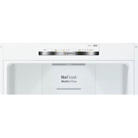 Combina frigorifica Bosch KGN39VWEQ, 368 l, NoFrost, PerfectFit, Iluminare LED, Clasa E, H 203 cm, Alb