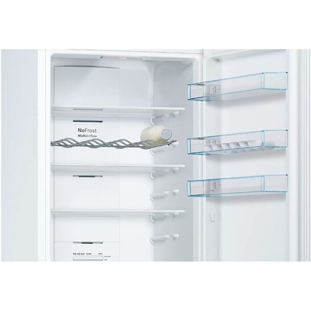 Combina frigorifica Bosch KGN39VWEQ, 368 l, NoFrost, PerfectFit, Iluminare LED, Clasa E, H 203 cm, Alb