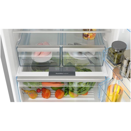 Combina frigorifica Bosch KGN56XIDR, 508 l, NoFrost, PerfectFir, Iluminare LED, Clasa D, H 193 cm, Inox AntiAmprenta