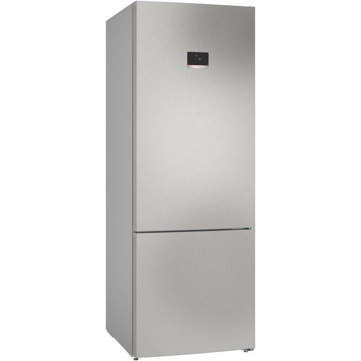 Bosch KGN56XLEB Kombinált hűtőszekrény, 508 l, M: 193cm, NoFrost, PerfectFit, LED világítás, E enrgiaosztály, Rozsdamentes acél